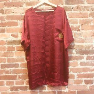 Victoria's Secret Vintage Gold Label Satin Sleepshirt Embroidered Logo